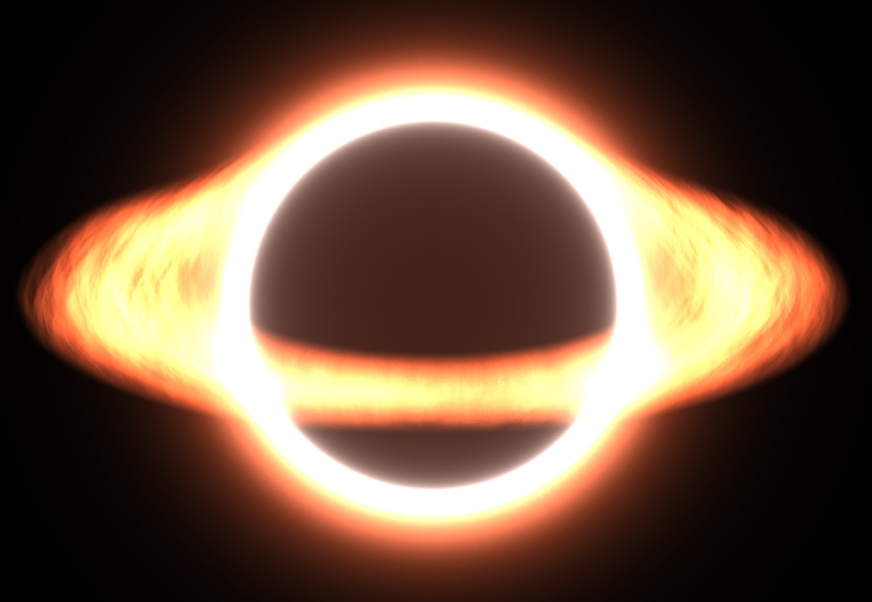 A picture of a digitally created black hole